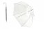 Teddies Parapluie transparent blanc plastique/métal 82cm dans un sac