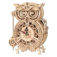 RoboTime 3D puzzle mecanic din lemn Owl Clock