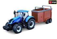 Bburago 1:50 Tractor agricol New Holland cu remorcă pentru cai