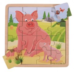 Puzzle Bigjigs Toys - Cochon de lait avec cochon de lait