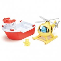 Green Toys Barca di salvataggio con elicottero