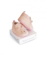 Zestaw upominkowy Doudou - Zestaw pierwszych butów 0-6 miesięcy różowy