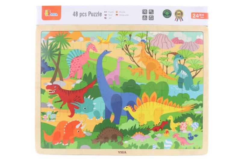 Puzzle din lemn 48 piese - dinozauri