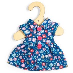 Rochie florală albastru închis Bigjigs Toys pentru păpușă 28 cm