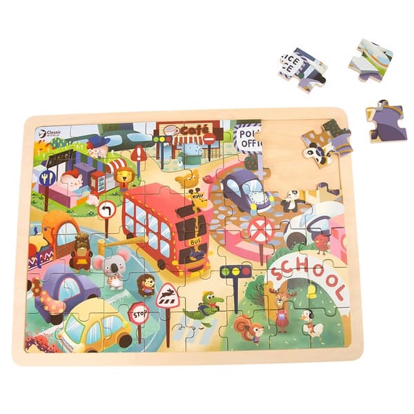 Classic World Puzzle město zvířat