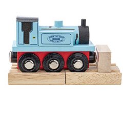 Bigjigs Rail Trenuleț din lemn Terrier albastru
