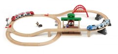 Brio 33512 Nagy vasúti pálya váltókkal, híddal, peronnal 42 darabos