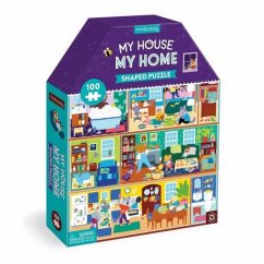 Mudpuppy My House, My Home - Puzzle în formă de casă 100 de piese