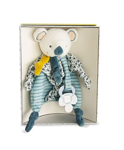 Doudou Coffret cadeau - Jouet avec porte-tétine koala Yoca 20 cm