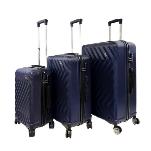 Bavy Cestovní kufr skořepinový Waves Navy - set 3 ks