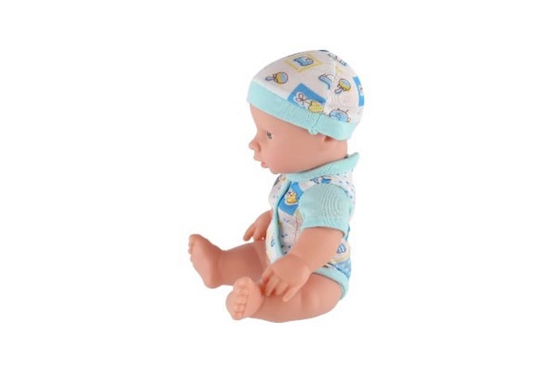 Bebé/muñeca cuerpo macizo plástico 25cm a pilas con sonido en bolsa de plástico