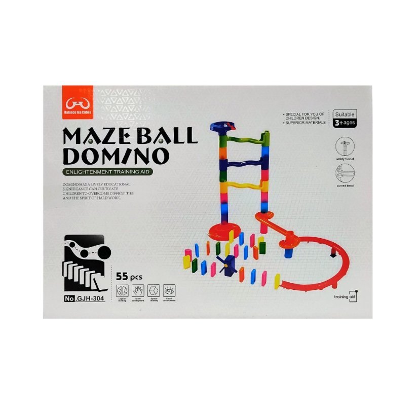 Kuličková dráha a domino 55 ks