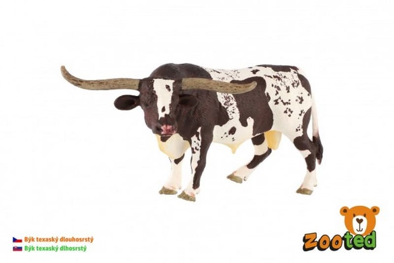 Longhorn bika Texas szarvasmarha zoot műanyag 15cm zacskóban