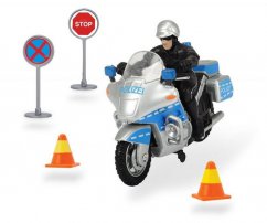 Rendőrségi motorkerékpár 10 cm, tartozékokkal.