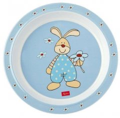 Piatto per bambini in melamina SEMMEL BUNNY coniglio con silicone (21,5 cm)