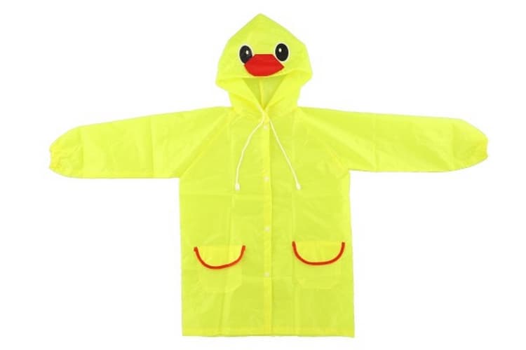 Detský plášť do dažďa kačica veľkosť 110-120cm žltá