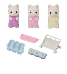 Sylvanian Families Pisici triplete florale cu cărucior