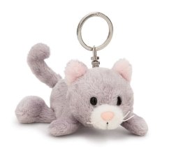NICI kulcstartó Macska szürke 10cm, fekvő zöld
