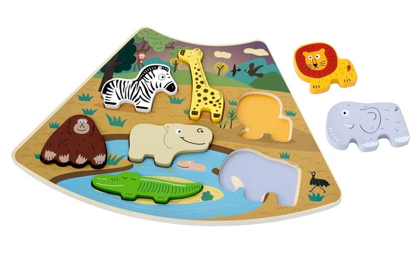 2Kids Toys Dřevěné puzzle Safari propojitelné
