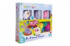 Lalaboom - Set de blocuri de mărgele de legătură Fermă de animale din plastic 25 de bucăți în cutie 30x28x6cm 10m+ 10m