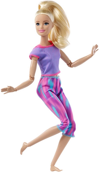 Barbie V pohybu - Varianty: GXF04 blondýna,modré triko