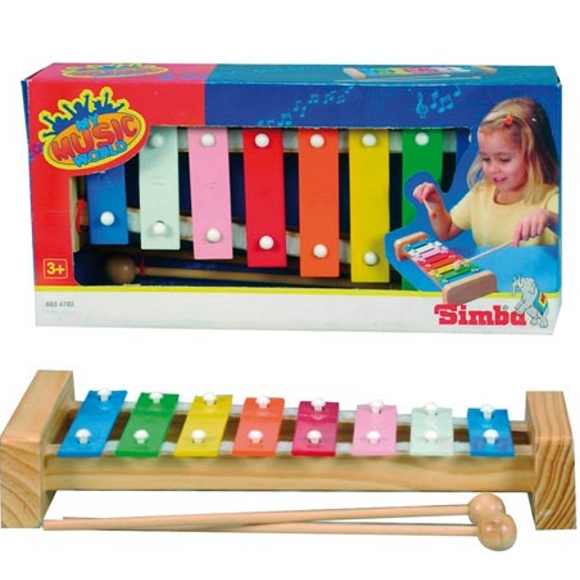 Xylophone avec 8 clés en métal, 27 cm