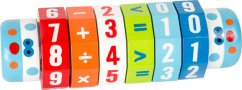 Calculatrice à rouleaux en bois à petit pied