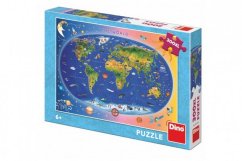 Puzzle Detská mapa sveta Ilustrovaná 300XL dielikov 47x33cm