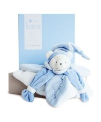 Doudou Coffret cadeau - peluche ourson bleu 24 cm