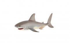 Requin blanc zoqué en plastique 17cm dans un sac