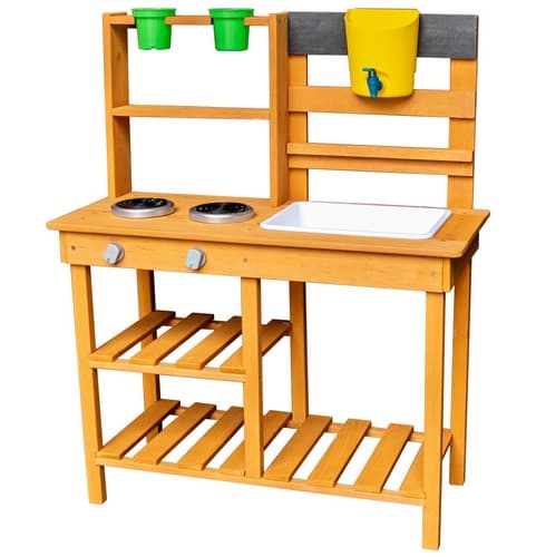 2Kids Toys Dřevěná zahradní kuchyňka s dřezem