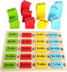 Petit pied Table de maths colorée en bois pour les sommes