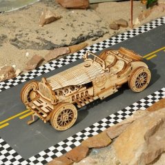 RoboTime Drewniane puzzle 3D Samochód wyścigowy