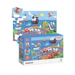 TM Toys DODO Puzzle s tříděním obrázků Transport 18 dílků