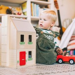 Bigjigs Toys Casă pliabilă cu accesorii