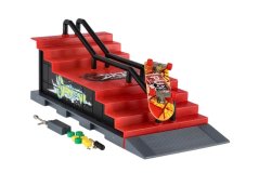 Skatepark - skateboard pentru degete cu rampă, plastic, 8 cm, cu accesorii într-o cutie