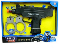 Pistola de policía con esposas