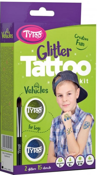 Pojazdy TyToo - brokatowy tatuaż