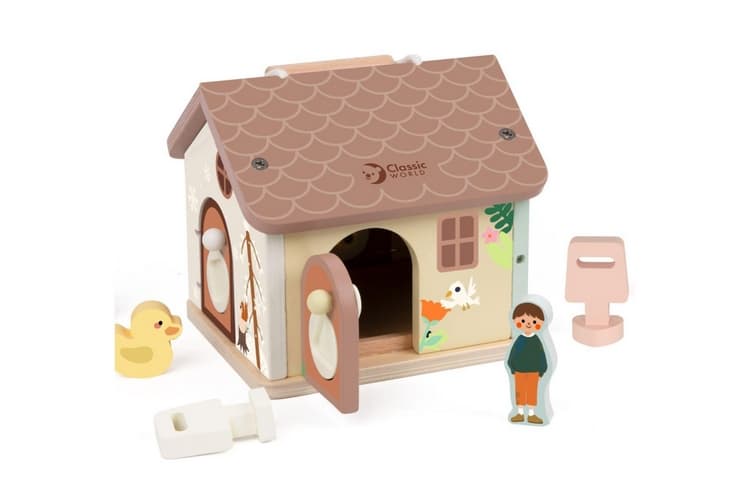 Dřevěná vkládačka dům 11ks