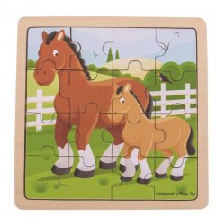 Bigjigs Toys puzzle - Ló és csikó