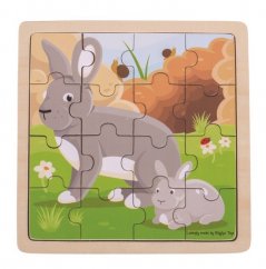 Puzzle Bigjigs Toys - Królik z królikiem
