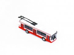 Trolleybus tchèque métal rouge 16cm revers