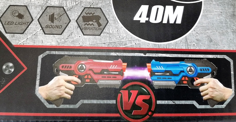 Laserové pistole na baterie pro 2 hráče