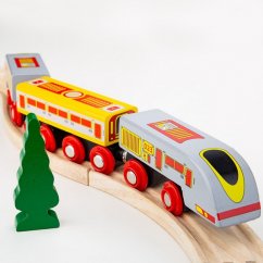 Bigjigs Rail Fast Eurostar + 3 tory