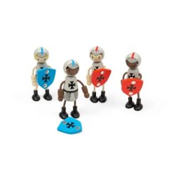 Bigjigs Toys Set de figurine din lemn pentru cavaleri medievali