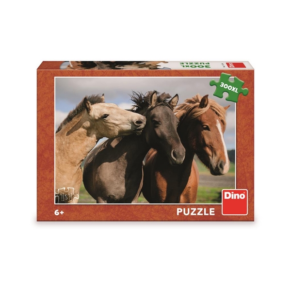 DINO Puzzle 300 XL darab SZÍNES LOVASOK