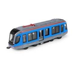 Tram en métal bleu 20 cm