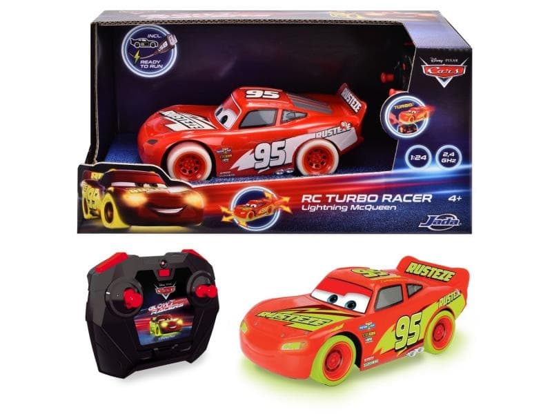 RC Cars Lightning McQueen Turbo Glow Racers 1:24, 2kan