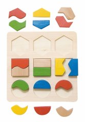 Placă lemnoasă cu forme geometrice