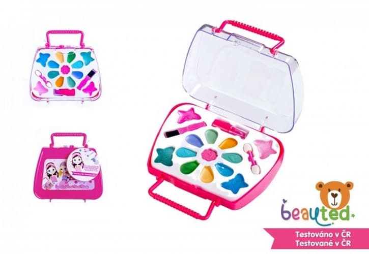 Set de maquillaje infantil embellecido en estuche de plástico 14,5x15x6cm